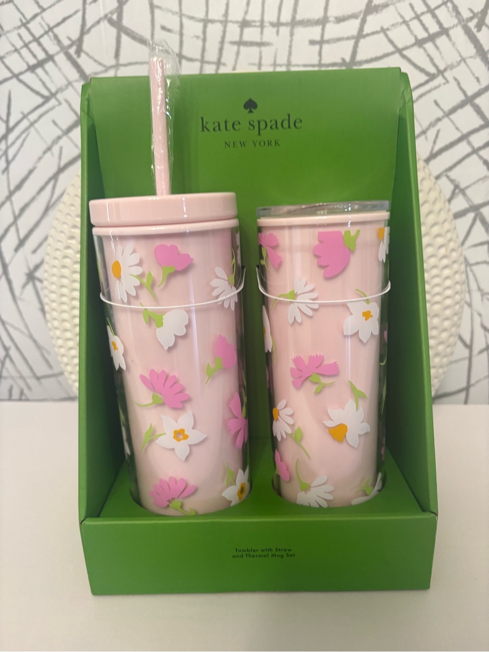 Kate Spade NY Floral Tumbler & Thermal Mug Gift Set